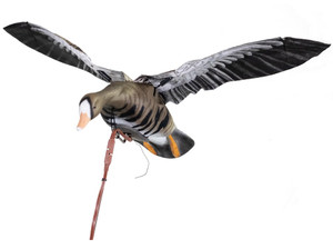 Higdon Outdoors Clone Specklebelly Goose Motion Decoy, featuring realistic flapping motion, authentic wing beats, and true flying body posture. Includes a remote control, remote stand, and durable carrying/storage case for easy transport, designed for serious waterfowl hunters. Higdon Outdoors Clone Specklebelly Goose Motion Decoy, featuring realistic flapping motion, authentic wing beats, and true flying body posture. Includes a remote control, remote stand, and durable carrying/storage case for easy transport, designed for serious waterfowl hunters.
