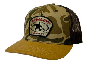 Old School Camo Duck Logo Hat by Rig Em Right Old School Camo Duck Logo Hat by Rig Em Right