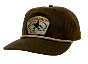 Adult Waxed Cotton Rope and Patch Hat by Rig Em Right Adult Waxed Cotton Rope and Patch Hat by Rig Em Right