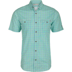 Men's Frat Tattersall Button Down Short Sleeve Shirt by Drake
