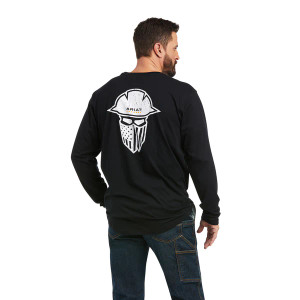 Men's Rebar Workman Full Coverage Long Sleeve Shirt in Black by Ariat Men's Rebar Workman Full Coverage Long Sleeve Shirt in Black by Ariat