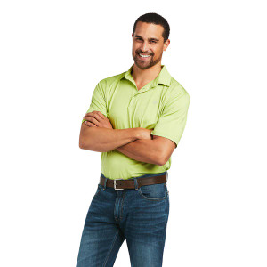 Men's Charger 2.0 Short Sleeve Polo Shirt in Lime Chaser by Ariat Men's Charger 2.0 Short Sleeve Polo Shirt in Lime Chaser by Ariat