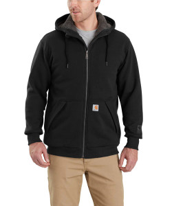 Men's Rain Defender Relaxed Fit Midweight Sherpa Lined Full Zip Hooded Sweatshirt by Carhartt
