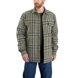 Relaxed Fit Flannel Sherpa Shirt Jacket by Carhartt Relaxed Fit Flannel Sherpa Shirt Jacket by Carhartt
