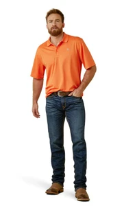 Tek Short Sleeve Polo in Orange by Ariat.00