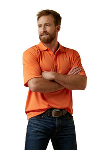Tek Short Sleeve Polo in Orange by Ariat Tek Short Sleeve Polo in Orange by Ariat