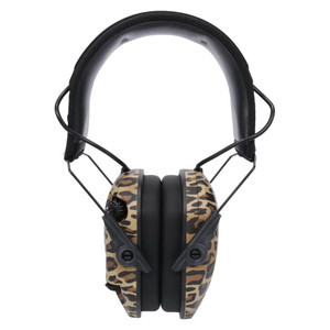 Leopard Print Razor Slim Electronic Ear Muffs by Walker's Game Ear Leopard Print Razor Slim Electronic Ear Muffs by Walker's Game Ear