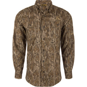 Men's Ol Tom Camo Wingshooter Trey Long Sleeve Button Up Shirt by Drake