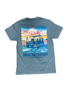 Pontoon Party Lake Short-Sleeve T-Shirt by DNW Outdoors - Ice Blue Back Pontoon Party Lake Short-Sleeve T-Shirt by DNW Outdoors - Ice Blue Back