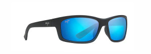Kanaio Coast Sunglasses with Matte Translucent Blue Black with Stripe Frame and Blue Hawaii Lens by Maui Jim MAUI B766-08C Kanaio Coast Sunglasses with Matte Translucent Blue Black with Stripe Frame and Blue Hawaii Lens by Maui Jim MAUI B766-08C