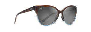 'Olu'Olu Sunglasses With Translucent Dark Chocolate with Blue Frame and Neutral Grey Lens By Maui Jim MAUI GS537-01F