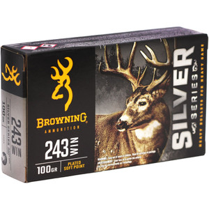 Browning Silver 2,960 fps 243 Winchester 100 Grain Plated Soft Point Rifle Ammunition