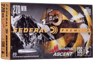 Federal Premium 270 Win 136gr Terminal Ascent Rifle Ammunition