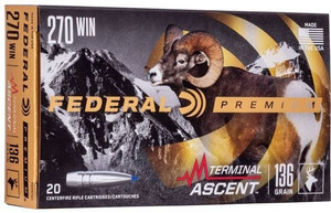 Federal Premium 3,000 fps 270 Winchester 136 Grain Terminal Ascent Rifle Ammunition