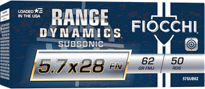 Fiocchi Range Dynamics 5.7x28mm 62gr FMJ Rifle Ammunition Fiocchi Range Dynamics 5.7x28mm 62gr FMJ Rifle Ammunition