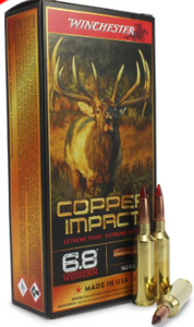 Winchester 6.8 Western 162gr Copper Impact Extreme Point Rifle Ammunition Winchester 6.8 Western 162gr Copper Impact Extreme Point Rifle Ammunition
