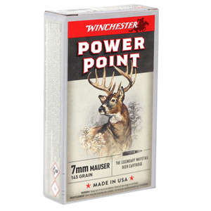 Winchester Power Point 2,660 fps 7mm Mauser 145 Grain Pointed Soft Point Rifle Ammunition