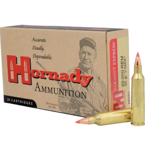 Hornady 55gr 22-250 Remington V-Max Varmit Express Rifle Ammunition Hornady 55gr 22-250 Remington V-Max Varmit Express Rifle Ammunition