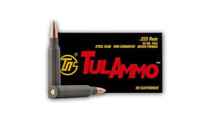 TulAmmo 223 Rem 55gr FMJ Steel Cased Rifle Ammunition TulAmmo 223 Rem 55gr FMJ Steel Cased Rifle Ammunition