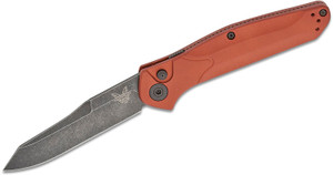 Osborne Rev Tanto Auto Knife with Black DLC Battlewashed Plain Blade and Burnt Copper Aluminum Handle by Benchmade