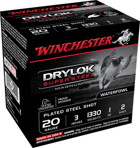 Winchester Drylok 20 Gauge 3" 1oz #2 Steel Shot Shotgun Ammunition Winchester Drylok 20 Gauge 3" 1oz #2 Steel Shot Shotgun Ammunition