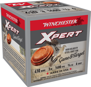Winchester Xpert Game & Target 1400fps .410 Gauge 3" 3/8oz #6 Steel Shot Shotgun Ammunition