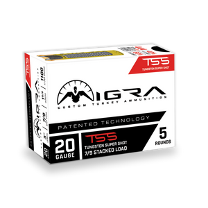 Migra TSS 1100fps 20ga 3" 1-5/8oz #7 and #9 Stacked Shot Turkey Hunting Shotgun Ammunition Migra TSS 1100fps 20ga 3" 1-5/8oz #7 and #9 Stacked Shot Turkey Hunting Shotgun Ammunition