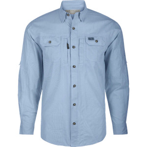 Frat Houndstooth Check Button Down Long Sleeve Shirt by Drake