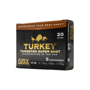 Apex Turkey 1,175 fps 20 Gauge 3" 1-5/8 oz #9 Tungsten Super Shot Shotgun Ammunition