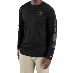 Force Sun Defender, Lightweight Long-Sleeve Logo Graphic Tee, by Carhartt - Black Force Sun Defender, Lightweight Long-Sleeve Logo Graphic Tee, by Carhartt - Black