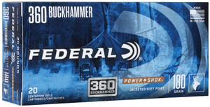 Federal Power-Shok .360 Buckhammer, 180 Grain Soft Point, Rifle Ammunition - Box Federal Power-Shok .360 Buckhammer, 180 Grain Soft Point, Rifle Ammunition - Box