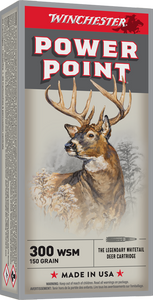 Winchester .300 Short Magnum, 150 Grain Power-Point Jacketed Soft Point, Rifle Ammunition - Box Winchester .300 Short Magnum, 150 Grain Power-Point Jacketed Soft Point, Rifle Ammunition - Box