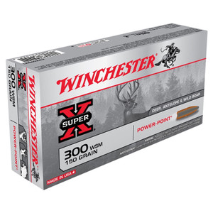 Winchester Power Point 3,270 fps 300 Short Magnum 150 Grain Jacketed Soft Point Rifle Ammunition