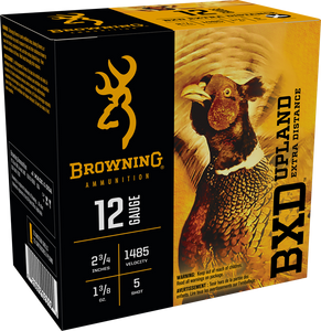 Browning 12ga 1485fps 2-3/4" 1-3/8oz #5 BXD Upland Shotgun Ammunition Browning 12ga 1485fps 2-3/4" 1-3/8oz #5 BXD Upland Shotgun Ammunition