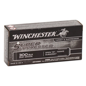 Winchester Super Suppressed 1,060 fps 300 AAC Blackout 200 Grain Open Tip Rifle Ammunition