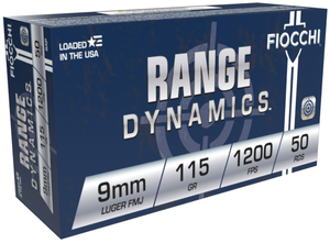 Fiocchi Range Dynamics 9mm Luger 115gr Handgun Ammunition Fiocchi Range Dynamics 9mm Luger 115gr Handgun Ammunition