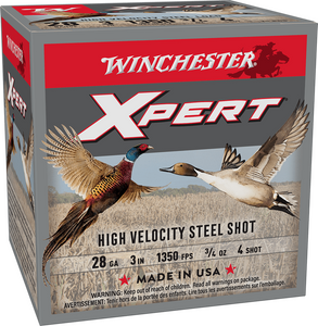 Winchester Xpert, 28 Gauge 3 in. 3/4 oz. #4 Steel Shot, Shotgun Ammunition Winchester Xpert, 28 Gauge 3 in. 3/4 oz. #4 Steel Shot, Shotgun Ammunition