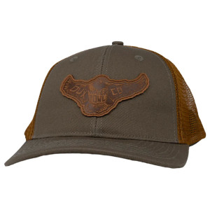 Script Logo Leather Mallard Patch Flat Bill Hat by Dux Script Logo Leather Mallard Patch Flat Bill Hat by Dux