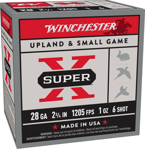 Winchester Super-X, 28 Gauge 2-3/4 in. 1 oz. #6 Lead Shot, Shotgun Ammunition - Box Winchester Super-X, 28 Gauge 2-3/4 in. 1 oz. #6 Lead Shot, Shotgun Ammunition - Box