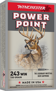 Winchester 243 Win 100gr Power-Point Rifle Ammunition Winchester 243 Win 100gr Power-Point Rifle Ammunition