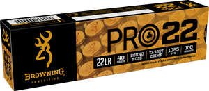 Browning Pro22 .22 LR 40gr LRN Round Nose Target Crimp 100rd Rimfire Ammunition Browning Pro22 .22 LR 40gr LRN Round Nose Target Crimp 100rd Rimfire Ammunition