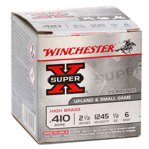 Winchester Super-X 1,245 fps 410 Gauge 2-12 12 oz. #6 Lead Shot Shotgun Ammunition Winchester Super-X 1,245 fps 410 Gauge 2-12 12 oz. #6 Lead Shot Shotgun Ammunition