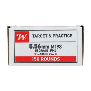 Winchester 5.56mm 55gr FMJ 150rd Rifle Ammunition Winchester 5.56mm 55gr FMJ 150rd Rifle Ammunition