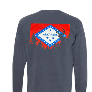 Whitetail Flag Long Sleeve Tee by DNW (Back) Whitetail Flag Long Sleeve Tee by DNW (Back)