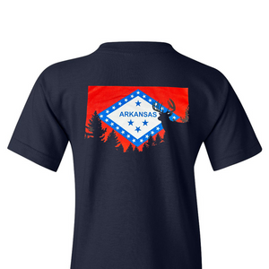 Whitetail Flag Short Sleeve Youth Tee by DNW (Back) Whitetail Flag Short Sleeve Youth Tee by DNW (Back)