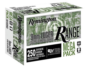 Remington Range Mega Pack 1,145 fps 9mm Luger 115 Grain Full Metal Jacket Handgun Ammunition