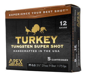 Apex Turkey TSS 1175fps 12 Gauge 3-1/2" 2-1/2oz #9 Shot Turkey Hunting Shotgun Ammunition