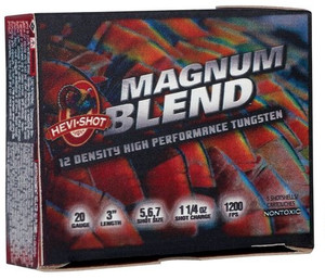 Hevi-Shot Magnum Blend 1200fps 20 Gauge 3'' 1-1/4 oz #5, 6 & 7 Tungsten Blended Shot Shotgun Ammunition Hevi-Shot Magnum Blend 1200fps 20 Gauge 3'' 1-1/4 oz #5, 6 & 7 Tungsten Blended Shot Shotgun Ammunition