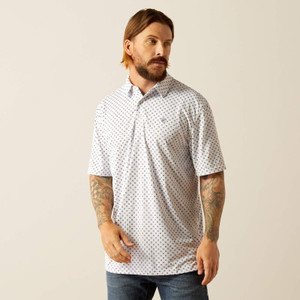 All Over Print Short Sleeve Polo Tee by Ariat (White)