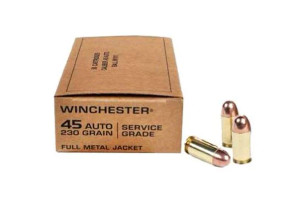 Winchester Military Service Grade 45 Auto 230gr FMJ Big Game Rifle Ammunition Winchester Military Service Grade 45 Auto 230gr FMJ Big Game Rifle Ammunition